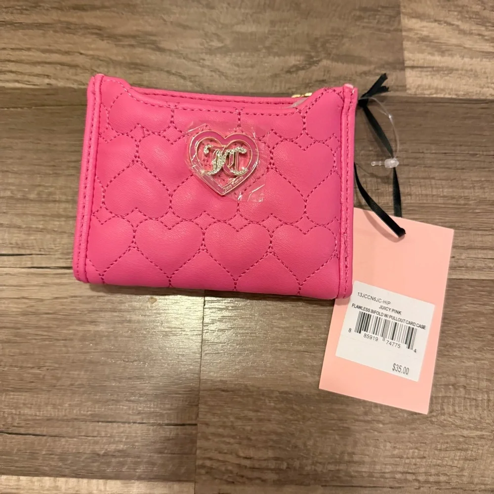 Juicy Couture Pink Heart Quilted Wallet - Picture 10 of 12